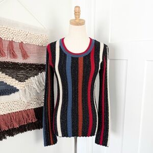 & Other Stories Glitter Striped Sweater Black Multi S *Missing belt*